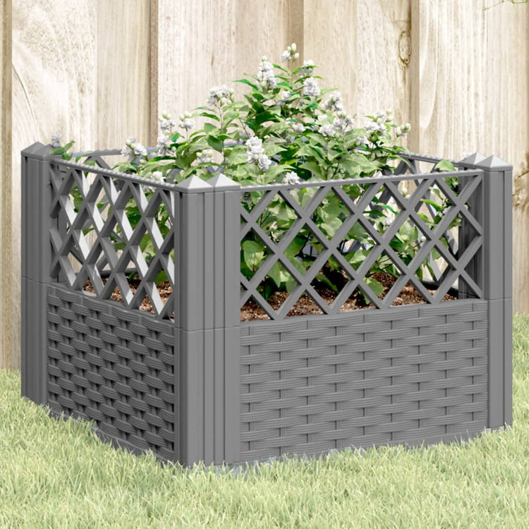 Planteur Vidaxl avec broches 43.5x43.5x43,5 cm Gris clair en polypropène