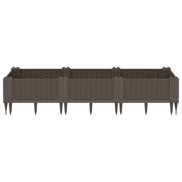 Boîte de planification Vidaxl avec broches 125x40x28,5 cm Brun polypropène