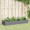 Planteur Vidaxl avec broches 125x40x28,5 cm Gris clair en polypropène