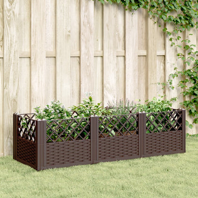 Boîte de planification Vidaxl avec broches 123.5x43.5x43,5 cm Brun polypropène