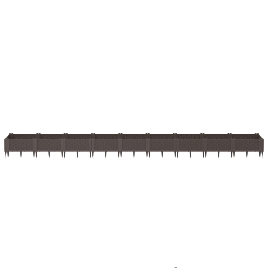 Boîte de planification Vidaxl avec broches 362.5x42.5x28,5 cm Brun polypropène