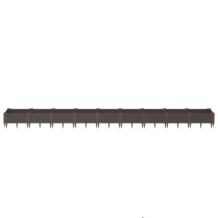 Boîte de planification Vidaxl avec broches 362.5x42.5x28,5 cm Brun polypropène