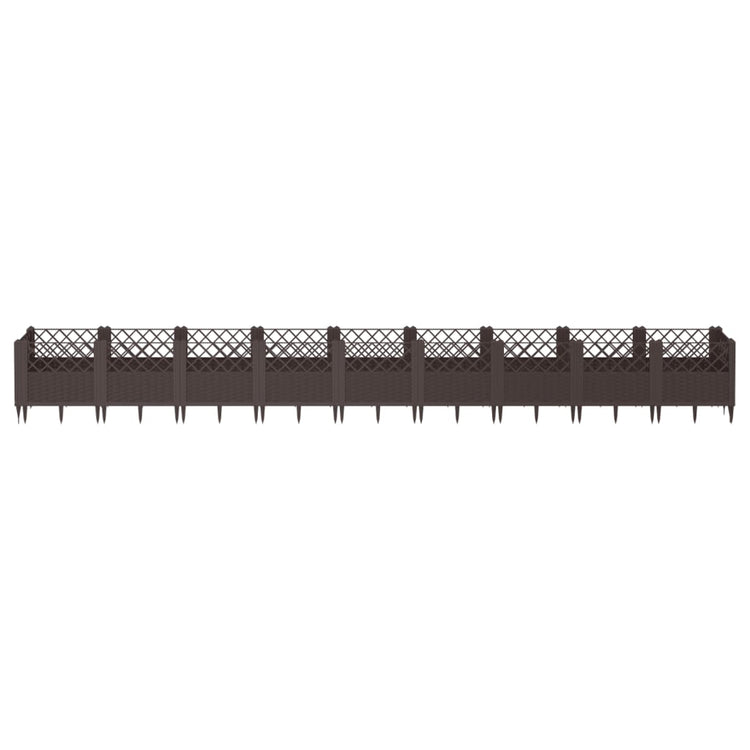 Planteur Vidaxl avec broches 363.5x43.5x43,5 cm Brun polypropène