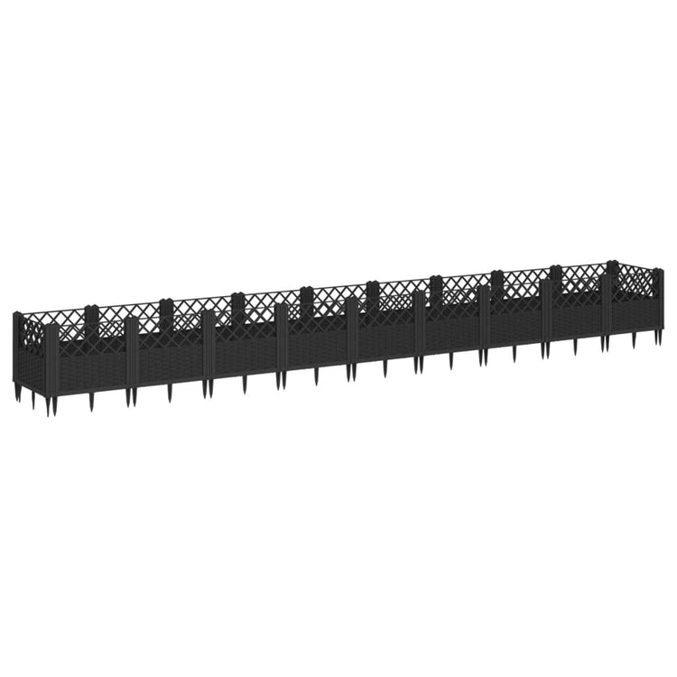 Boîte de planification Vidaxl avec broches 363.5x43.5x43,5 cm Black en polypropène
