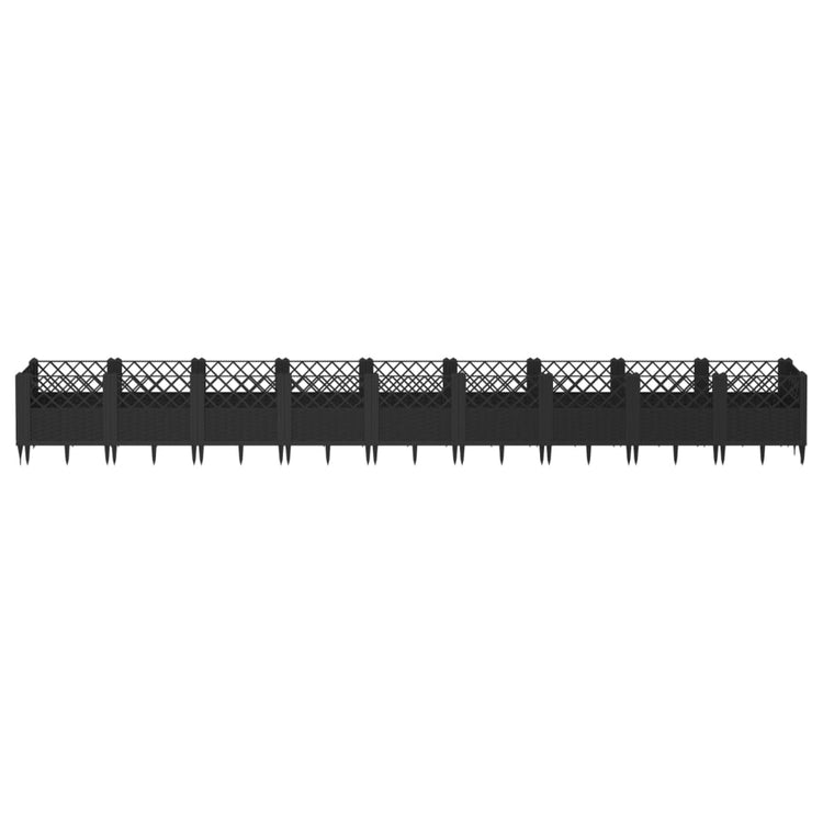 Boîte de planification Vidaxl avec broches 363.5x43.5x43,5 cm Black en polypropène