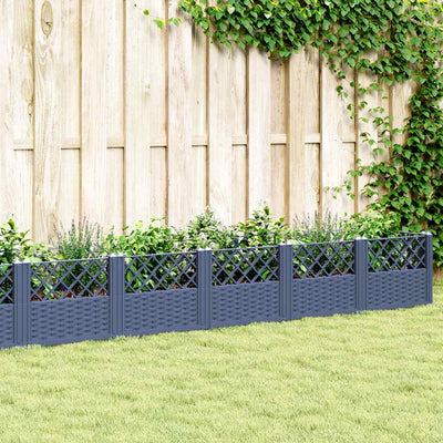 Planteur Vidaxl avec broches 363.5x43.5x43,5 cm Gray en polypropène