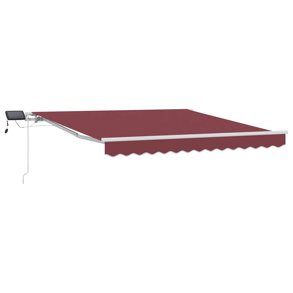 Store Vidaxx extensible manuellement avec LED 300x250 cm rouge bordeaux