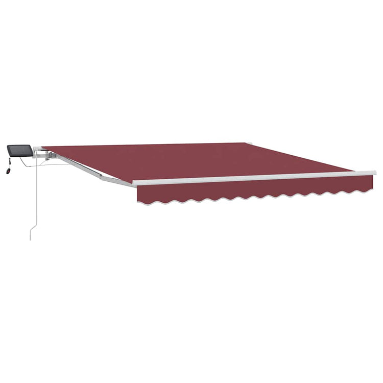 Store Vidaxx extensible manuellement avec LED 300x250 cm rouge bordeaux