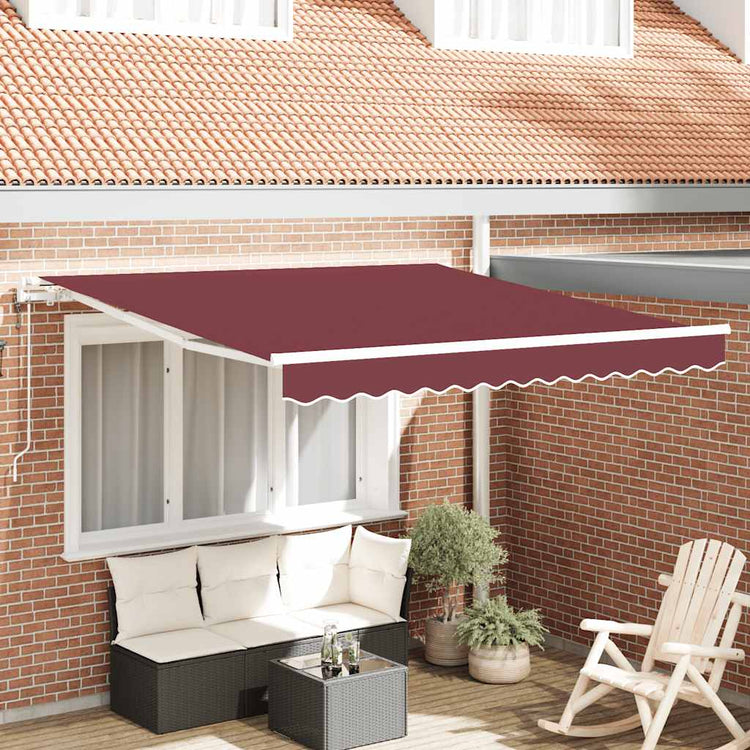 Auvent Vidaxx à extension automatique 300x250 cm rouge bordeaux