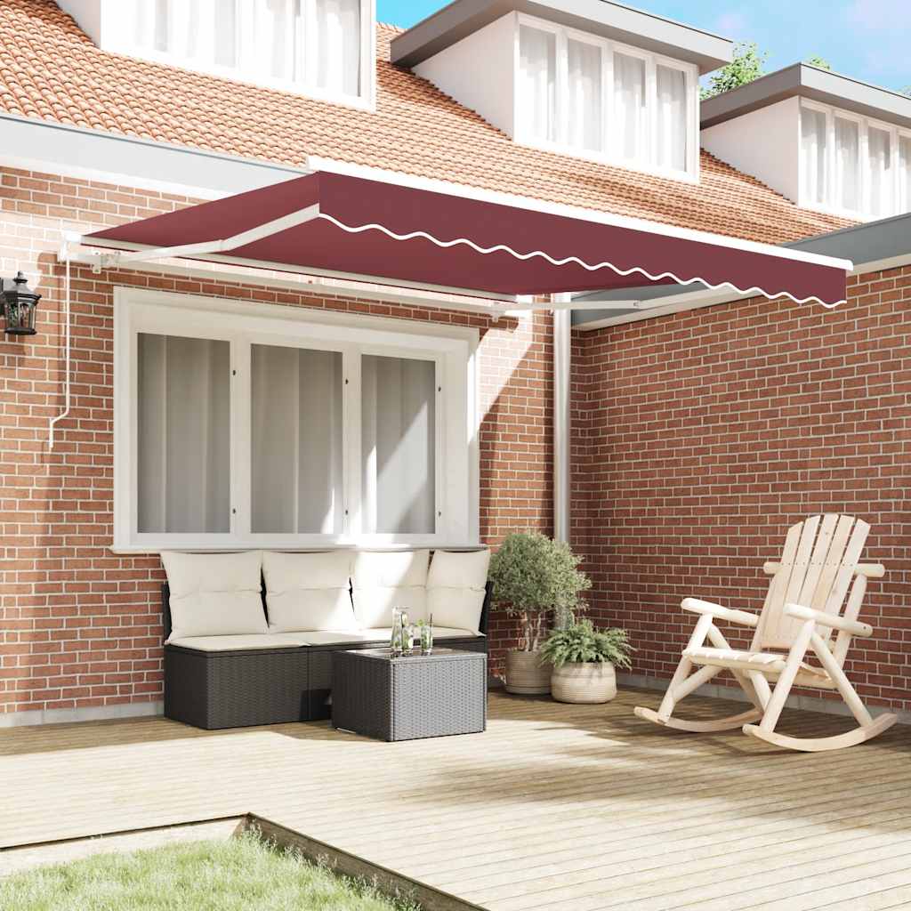 Auvent Vidaxx extensible manuellement 300x250 cm rouge bordeaux