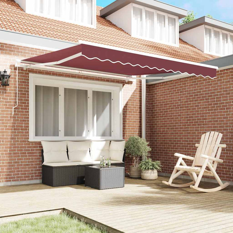 Auvent Vidaxx extensible manuellement 300x250 cm rouge bordeaux