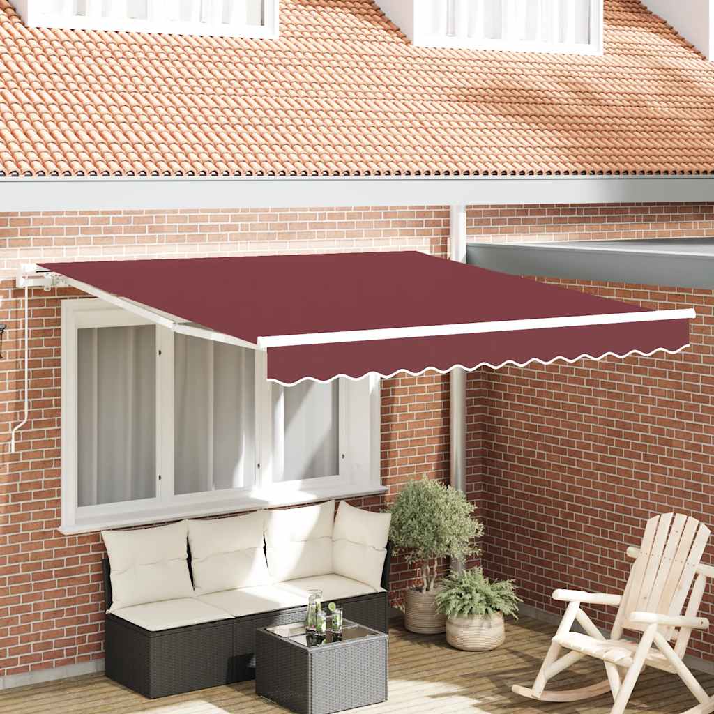 Auvent Vidaxx extensible manuellement 300x250 cm rouge bordeaux