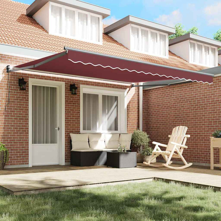 Auvent Vidaxx extensible manuellement 400x300 cm rouge bordeaux