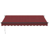 Auvent Vidaxx à extension automatique 350x250 cm rouge bordeaux