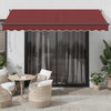 Auvent Vidaxx à extension automatique 350x250 cm rouge bordeaux