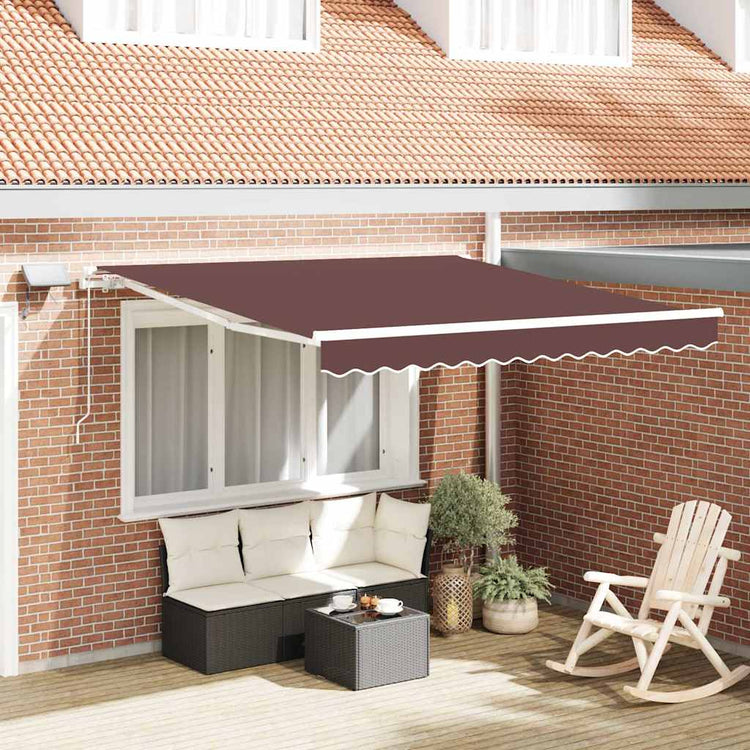 Auvent Vidaxx extensible manuellement avec LED 300x250 cm marron