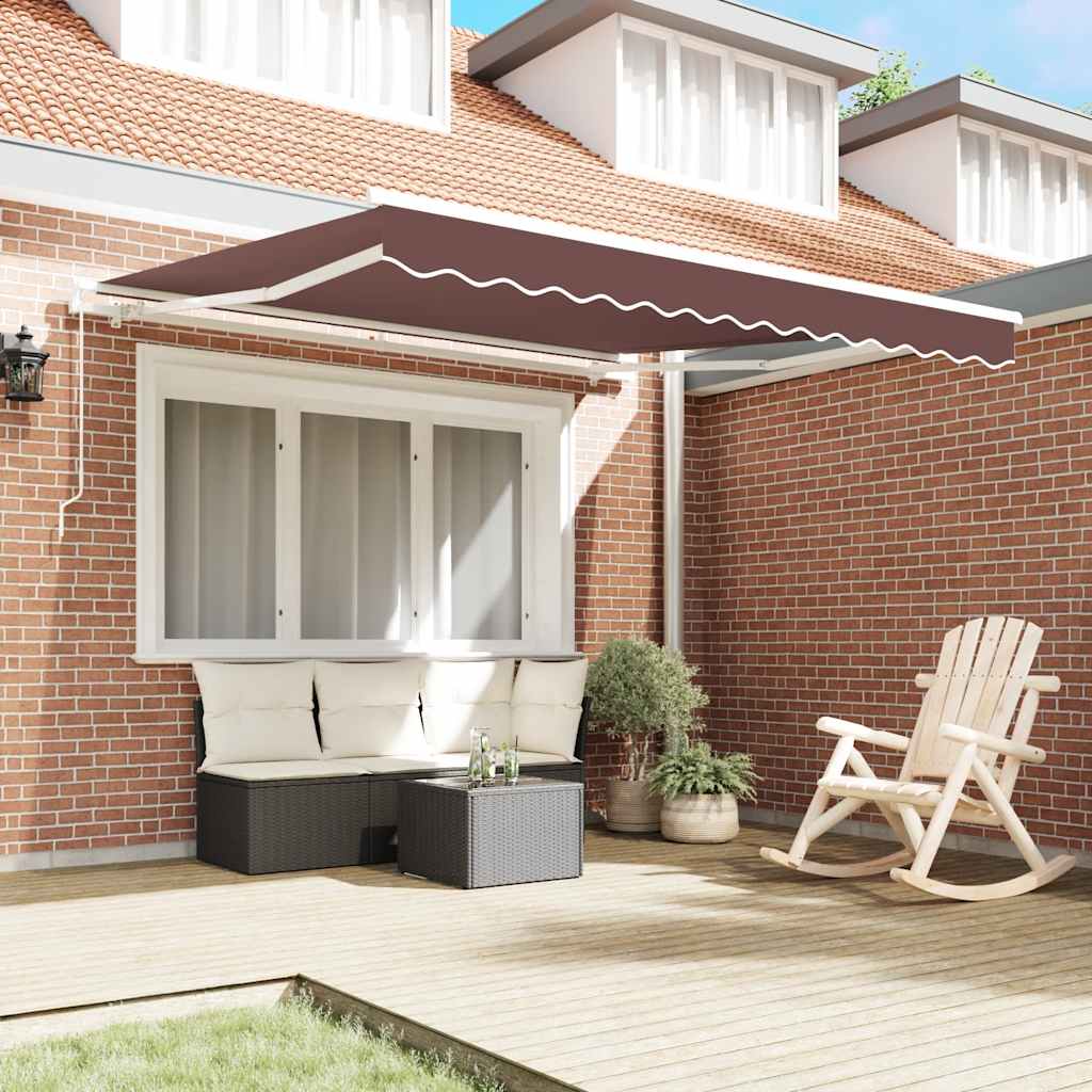 Auvent Vidaxx extensible manuellement 300x250 cm marron