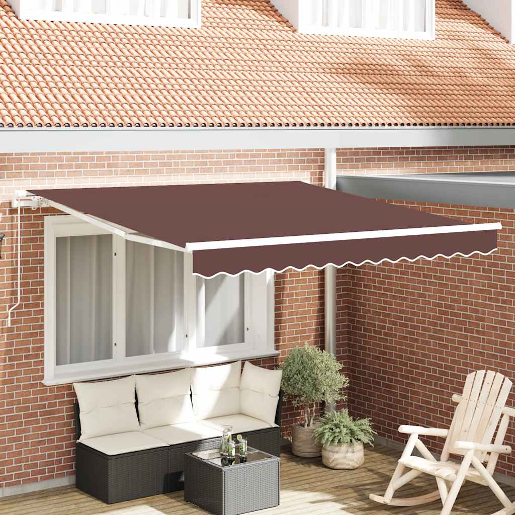 Auvent Vidaxx extensible manuellement 300x250 cm marron