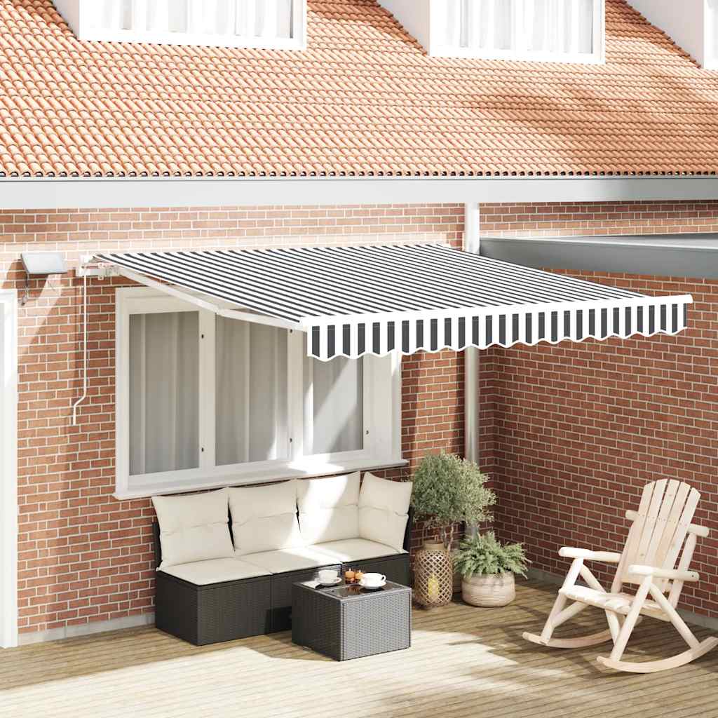 Store Vidaxx extensible manuellement et LED 300x250 cm anthracite et blanc