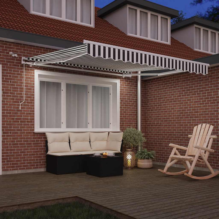 Store Vidaxx à extension automatique LED 300x250 cm anthracite et blanc