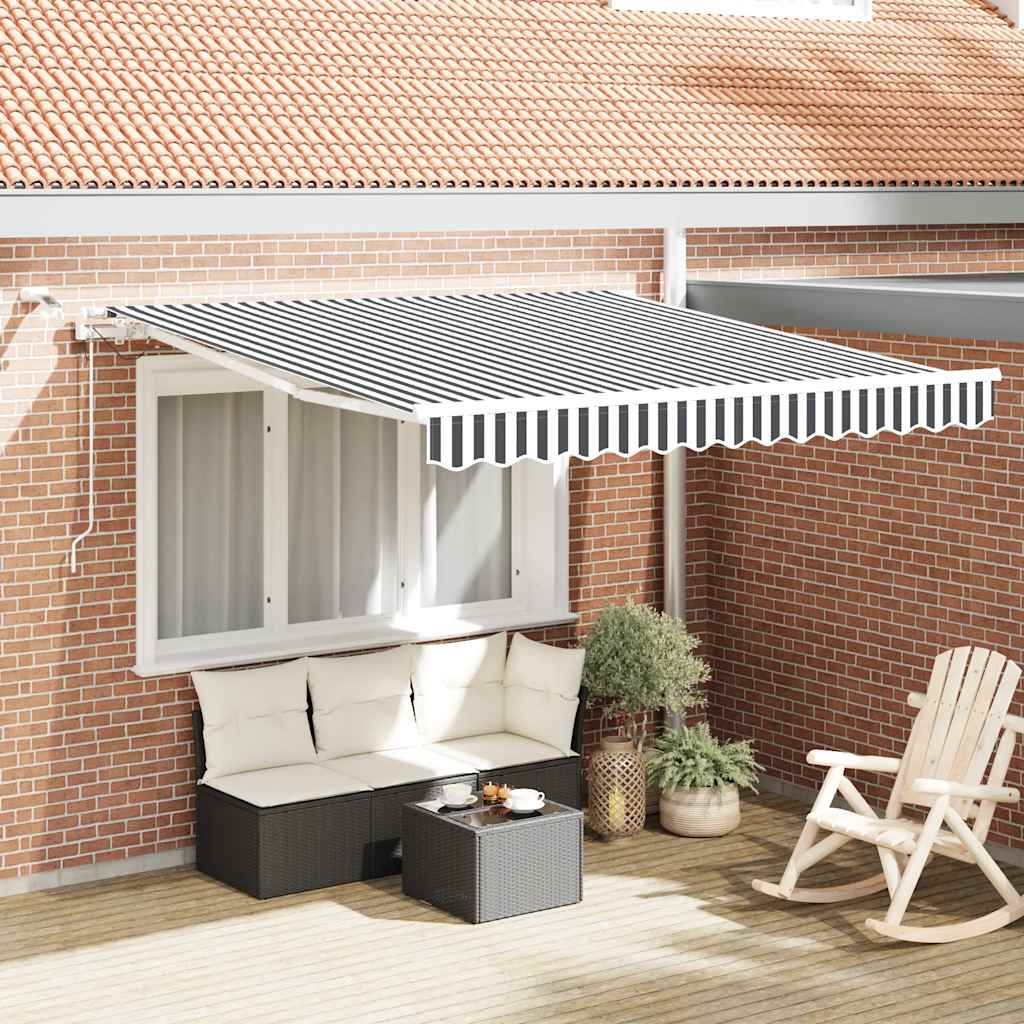 Store Vidaxx à extension automatique LED 300x250 cm anthracite et blanc