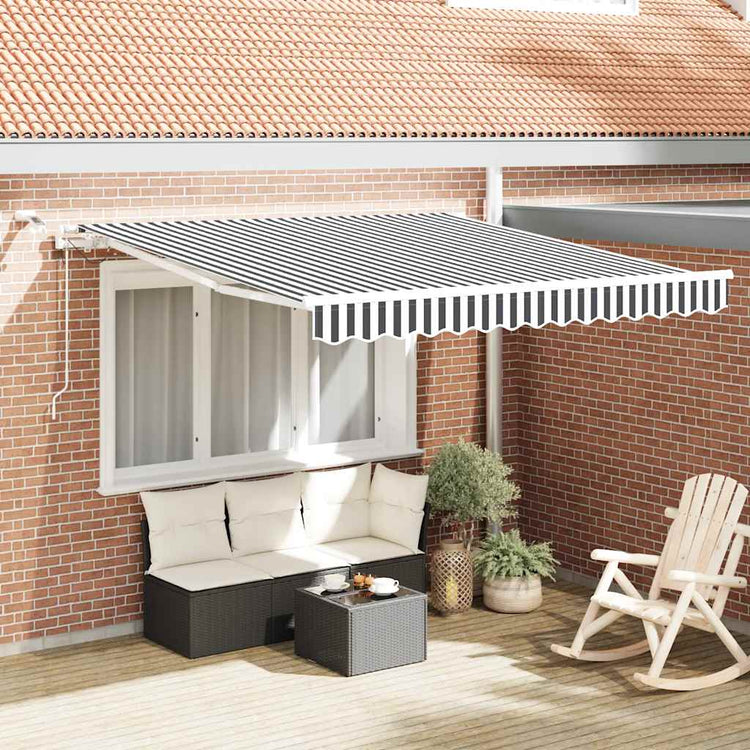 Store Vidaxx à extension automatique LED 300x250 cm anthracite et blanc