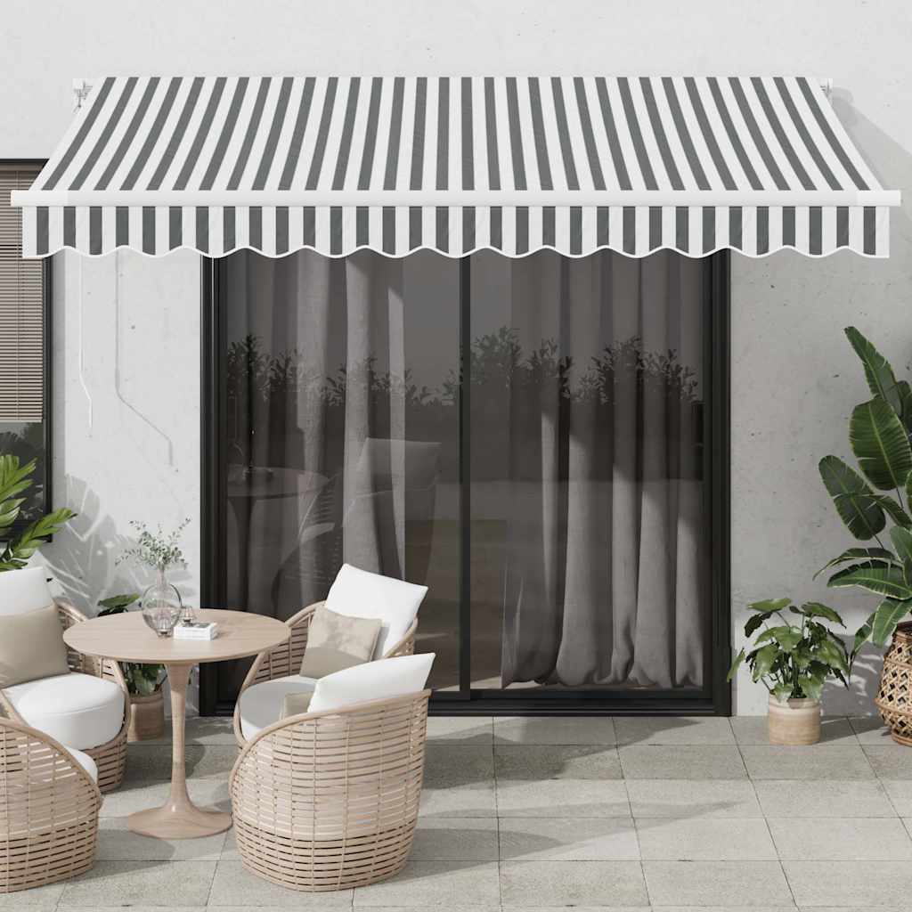 Auvent Vidaxx extensible manuellement 350x250 cm anthracite et blanc