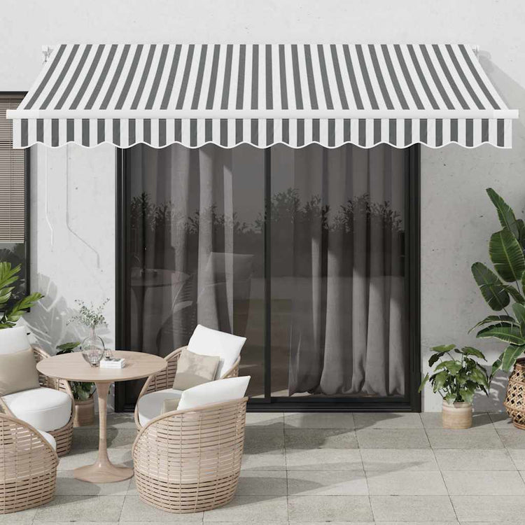 Auvent Vidaxx extensible manuellement 350x250 cm anthracite et blanc