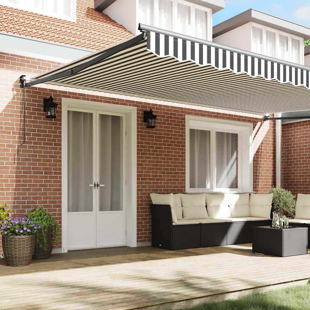 Auvent extensible Vidaxx 5x3 m tissu et aluminium anthracite et blanc