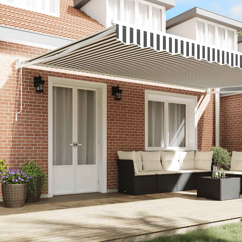 Auvent extensible Vidaxx 5x3 m tissu et aluminium anthracite et blanc