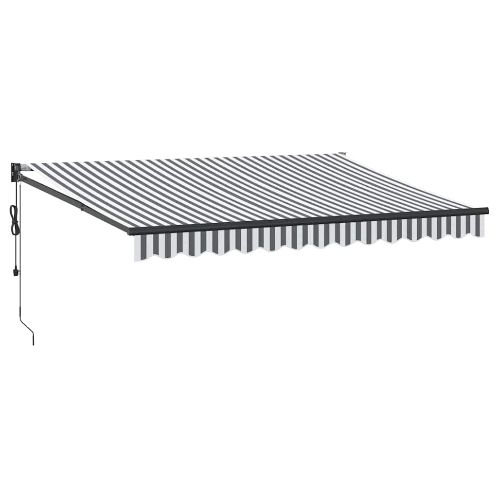 Auvent extensible Vidaxx 3,5x2,5 m tissu et aluminium anthracite et blanc