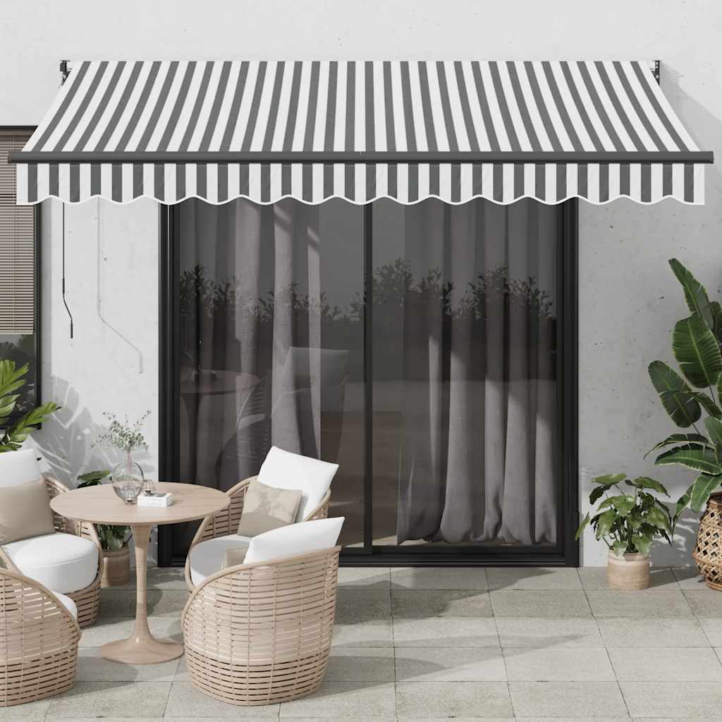 Auvent extensible Vidaxx 3,5x2,5 m tissu et aluminium anthracite et blanc