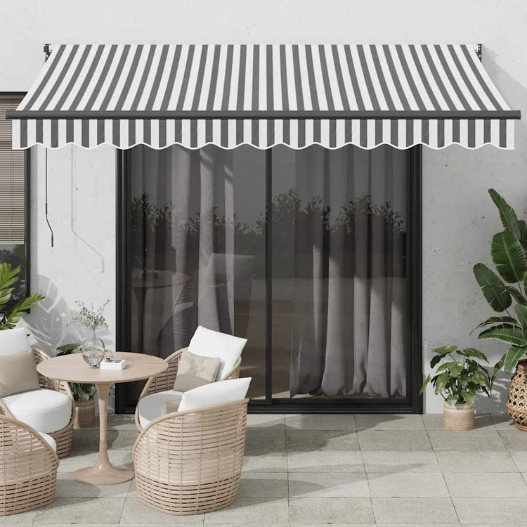 Auvent extensible Vidaxx 3,5x2,5 m tissu et aluminium anthracite et blanc
