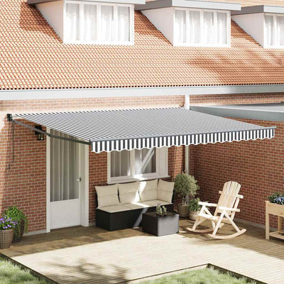 Auvent extensible Vidaxx 4,5x3 m tissu et aluminium anthracite et blanc
