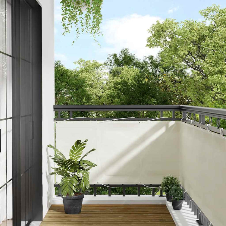 Paravent de balcon Vidaxx 75x700 cm 100% polyester oxford couleur crème
