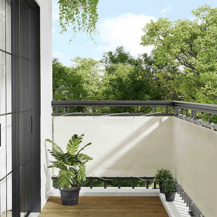 Paravent de balcon Vidaxx 75x1000 cm 100% polyester oxford couleur crème