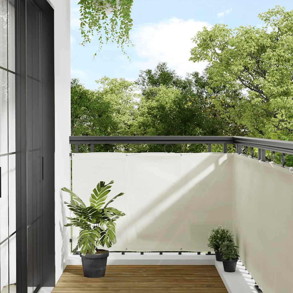 Paravent de balcon Vidaxx 90x1000 cm 100% polyester oxford couleur crème
