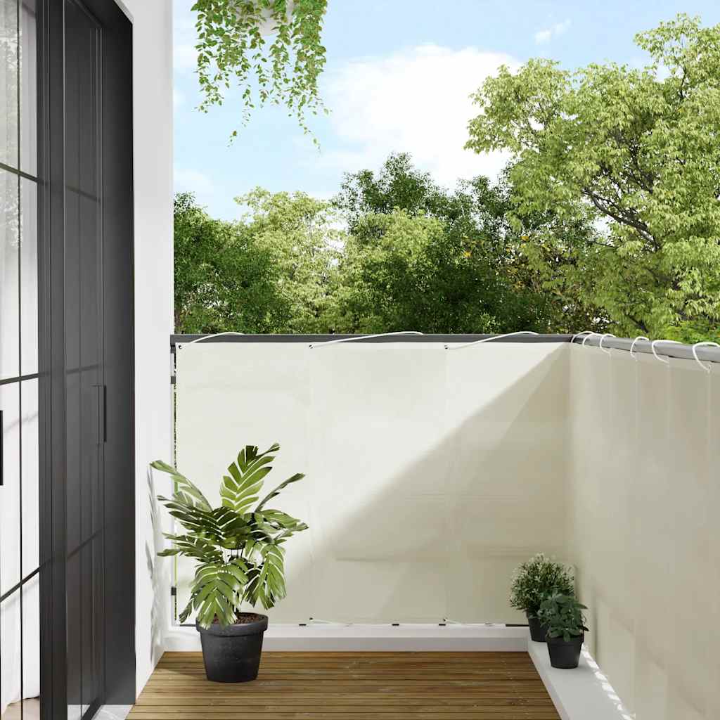 Paravent de balcon Vidaxx 120x700 cm 100% polyester oxford couleur crème