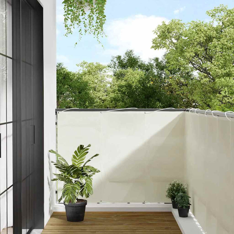 Paravent de balcon Vidaxx 120x700 cm 100% polyester oxford couleur crème
