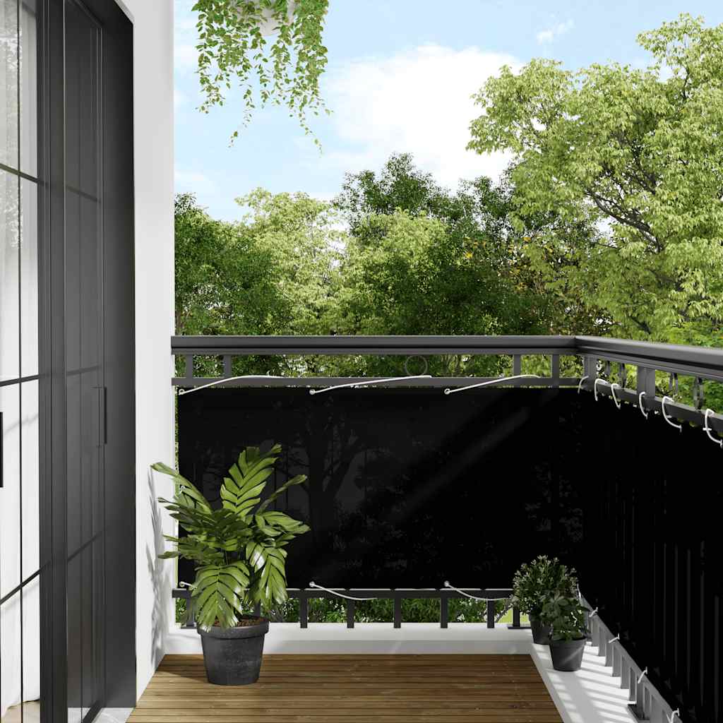 Vidaxx paravent de balcon 75x1000 cm 100% polyester oxford noir