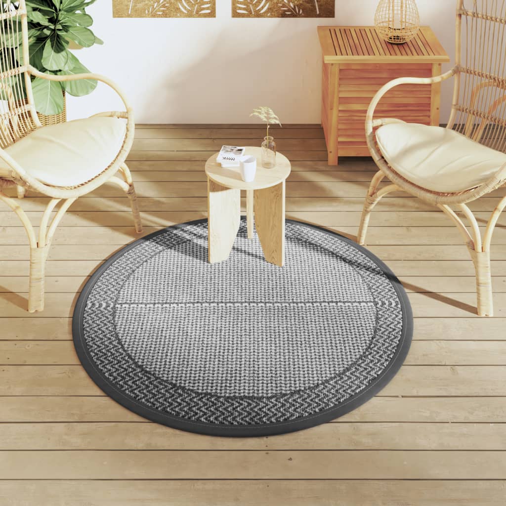 Vidaxl Extérieur Rapis Ø120 cm Gray en polypropène