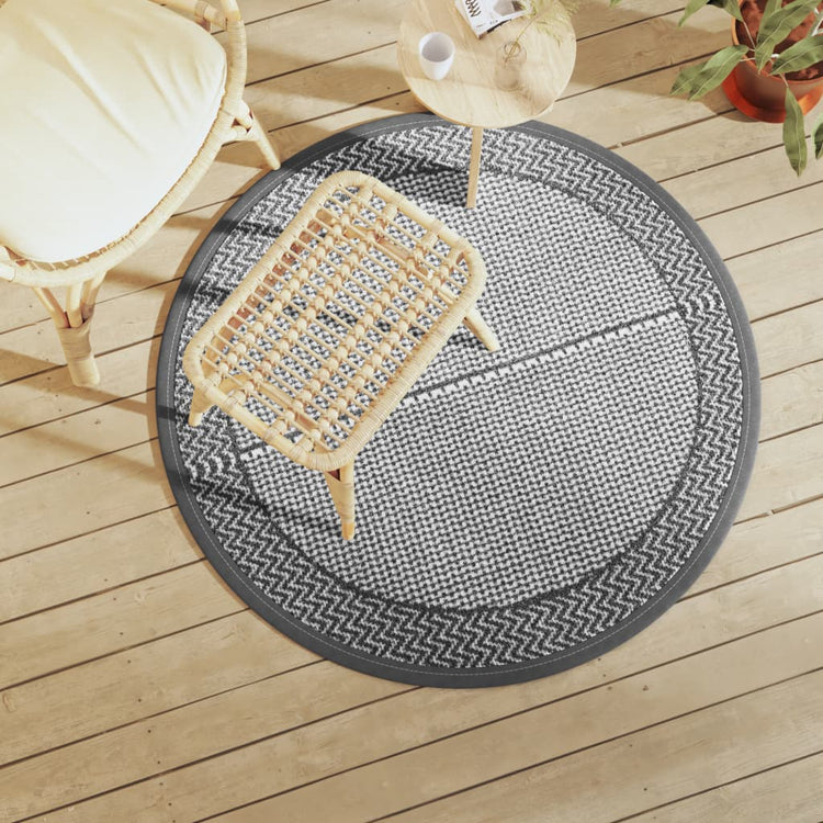 Vidaxl Extérieur Rapis Ø120 cm Gray en polypropène