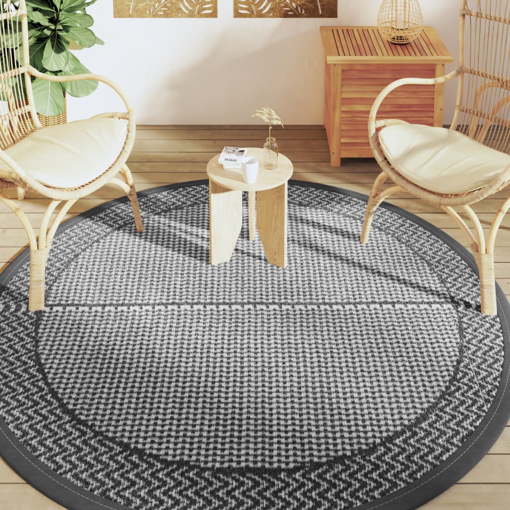 Vidaxl à l'extérieur du tapis Ø 200 cm Gray en polypropène
