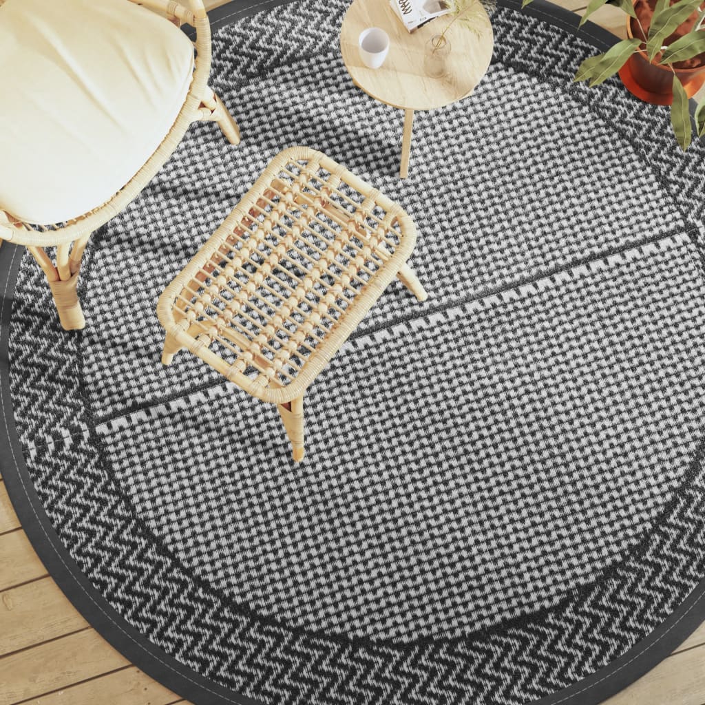 Vidaxl à l'extérieur du tapis Ø 200 cm Gray en polypropène