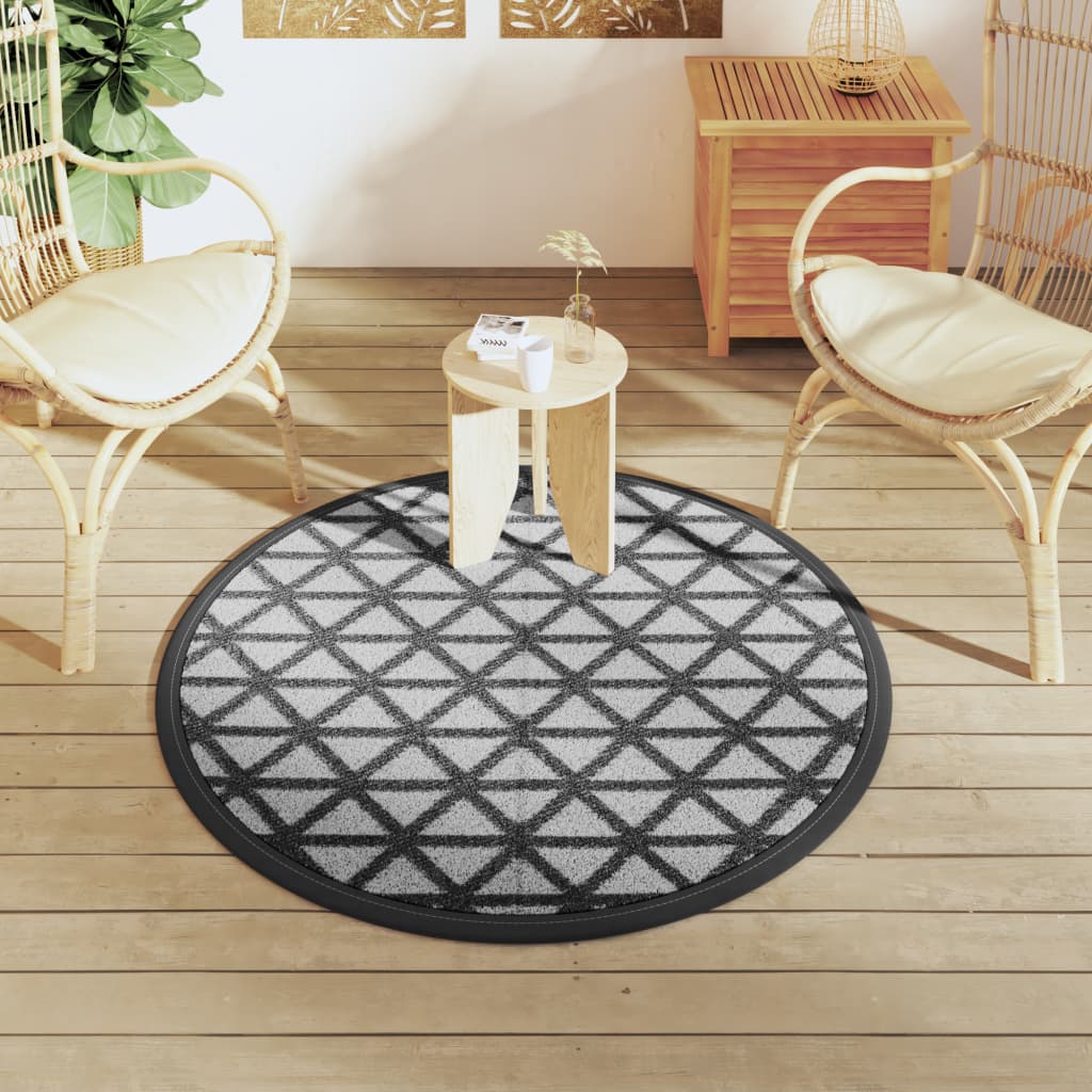 Vidaxl Extérieur Rapis Ø120 cm Polypropène noir