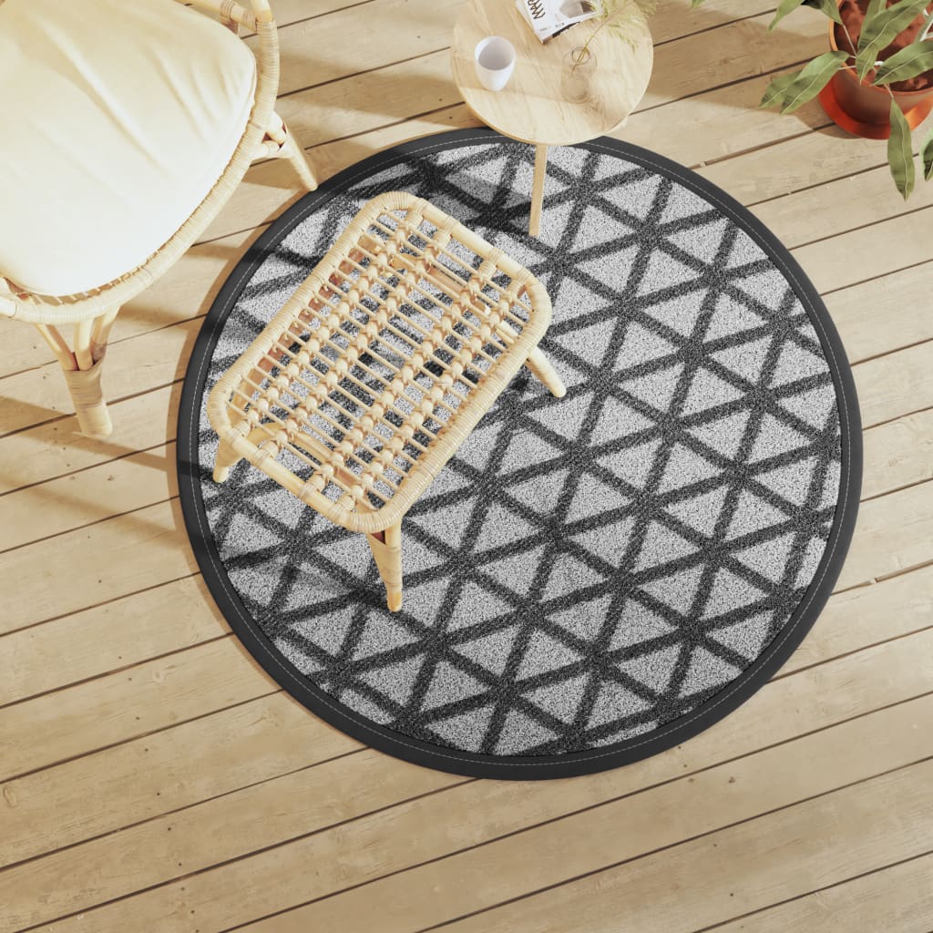 Vidaxl Extérieur Rapis Ø120 cm Polypropène noir