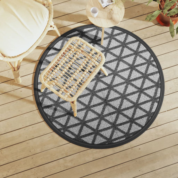 Vidaxl Extérieur Rapis Ø120 cm Polypropène noir