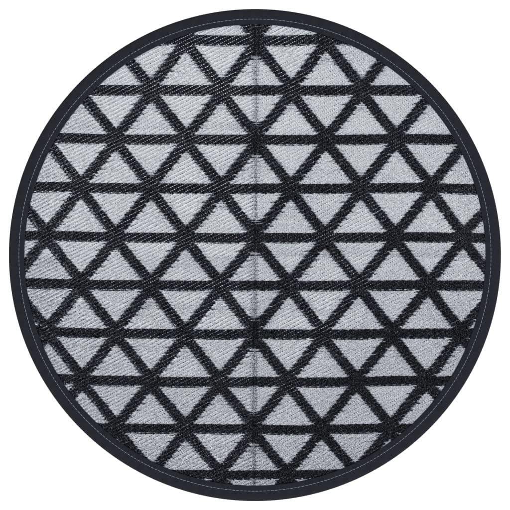 Vidaxl à l'extérieur du tapis Ø 160 cm Polypropène noir