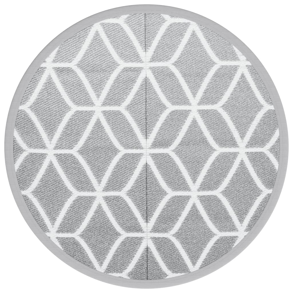 Vidaxl Extérieur Rapis Ø120 cm Gray en polypropène