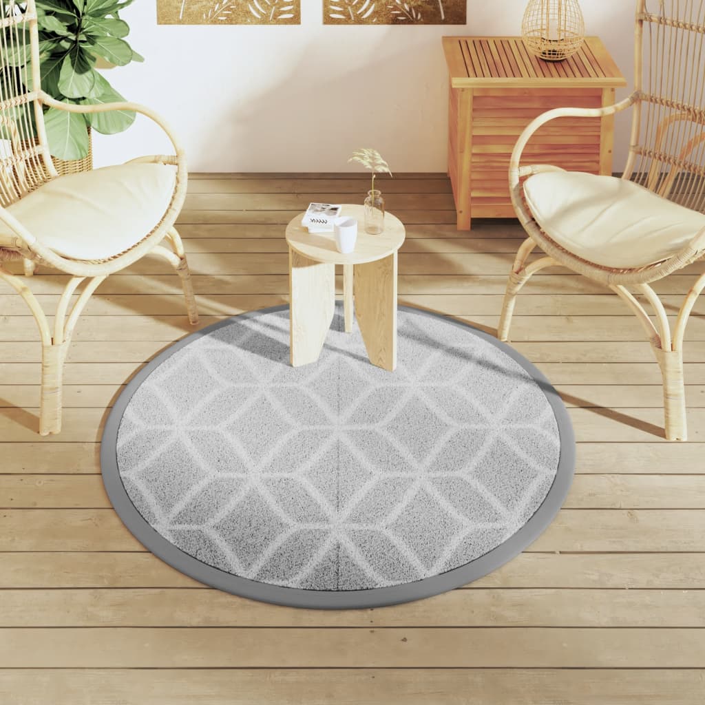 Vidaxl Extérieur Rapis Ø120 cm Gray en polypropène